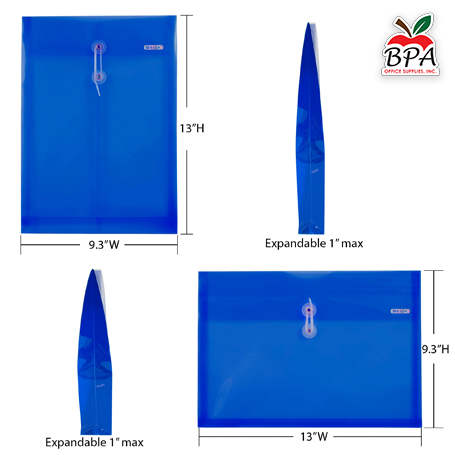 Bazic • Sobre plástico - tamaño carta (variedad de colores)